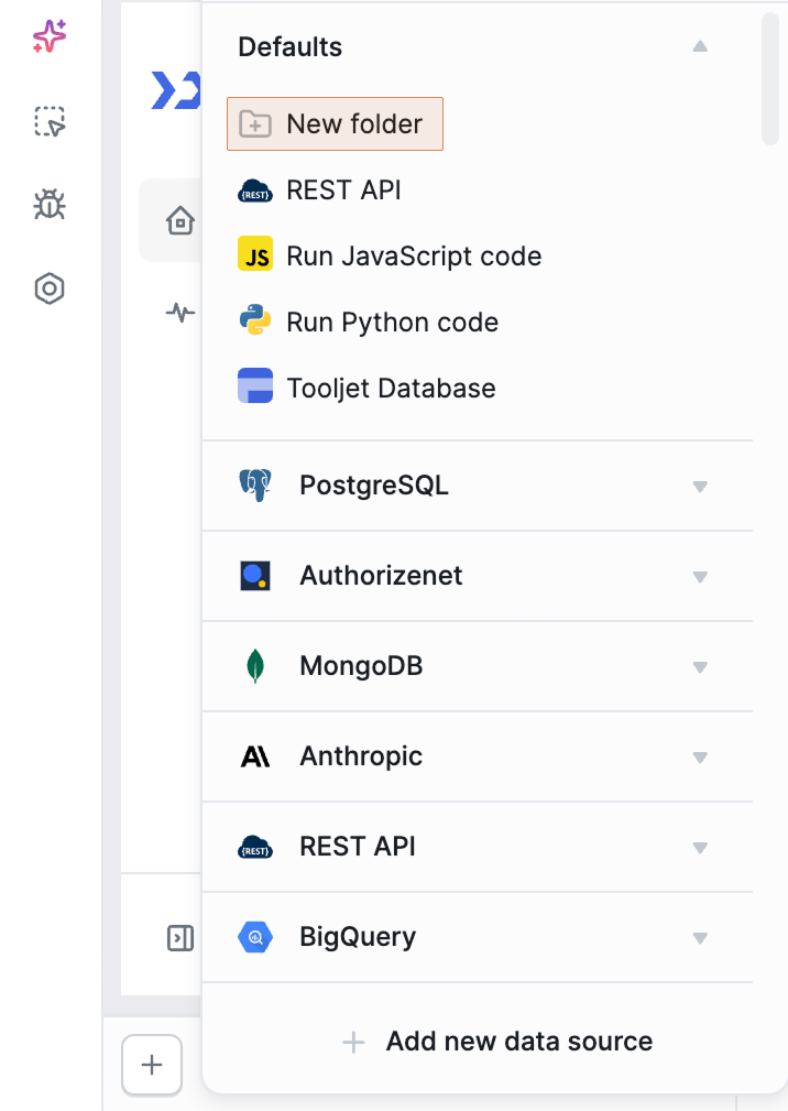 App Builder: Create a query folder
