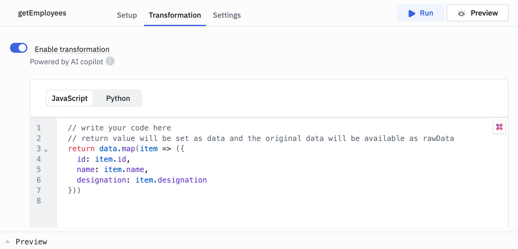 App Builder: query transformations