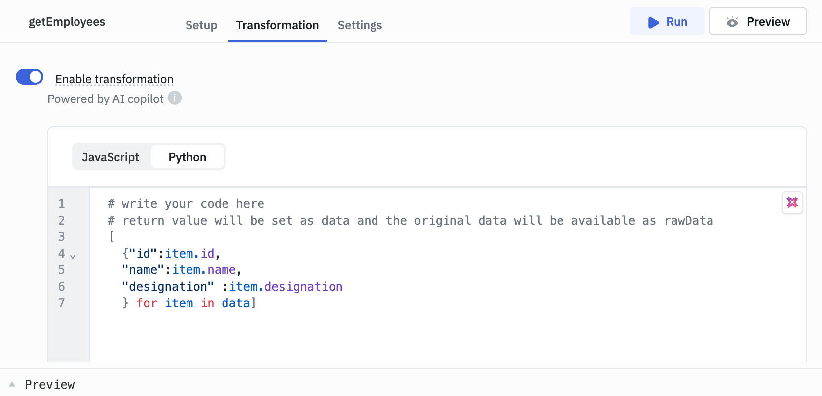 App Builder: query transformations