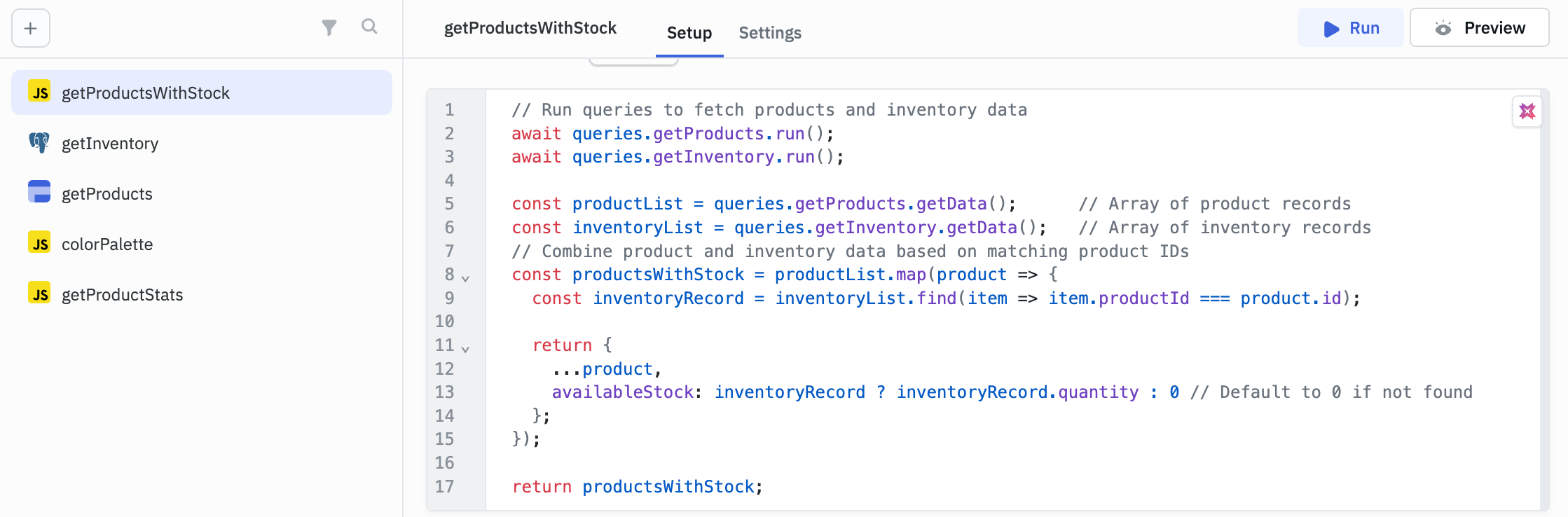 App Builder: query transformations