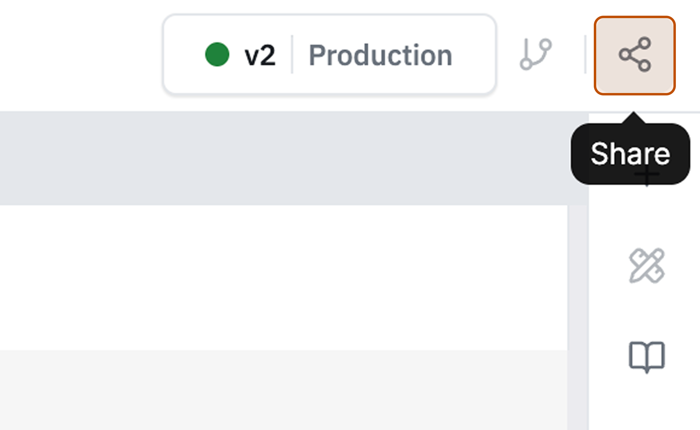 Click on the share button on the top right.