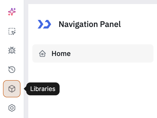 Libraries Tab on the Left Navigation Bar