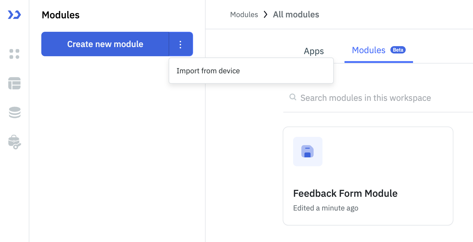 Import Module Button