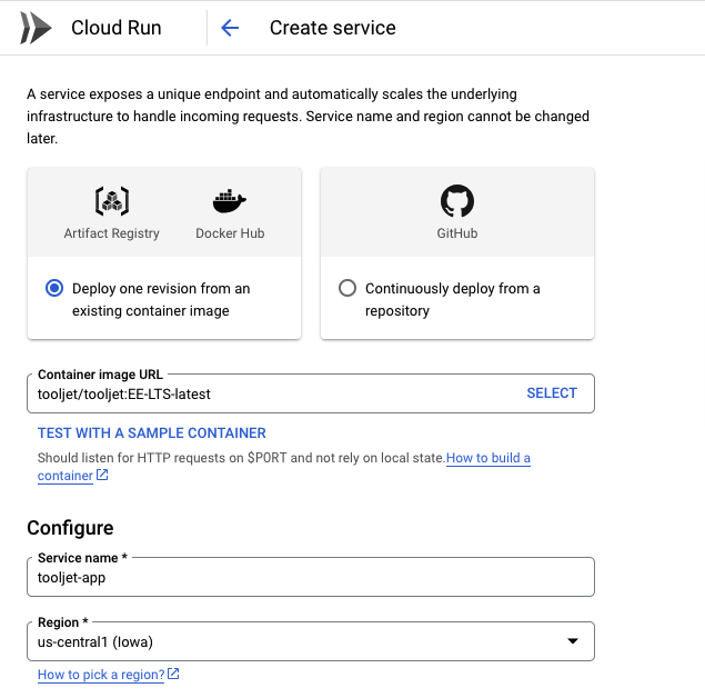 Google Cloud Run New Setup