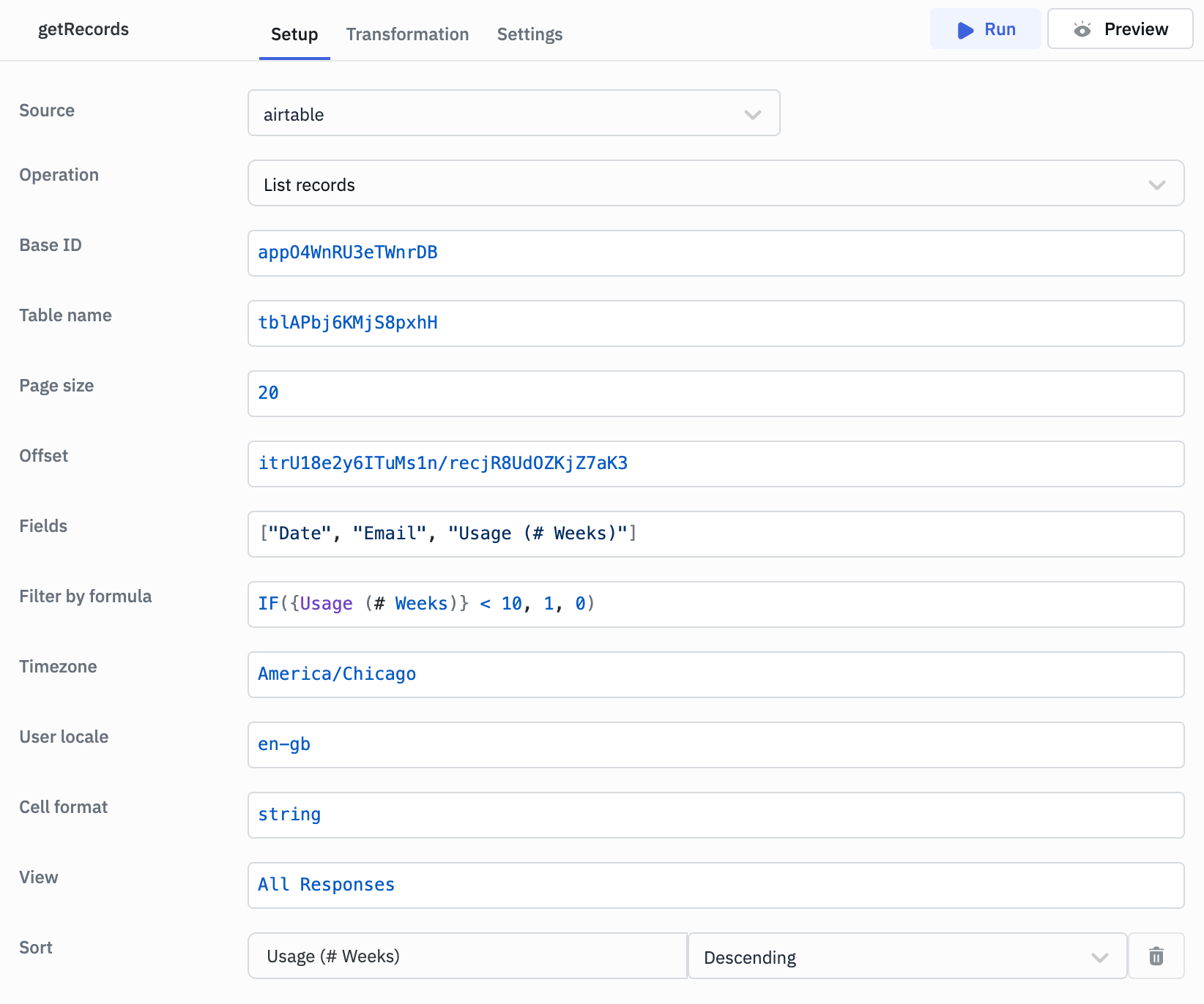 Airtable List Records Query