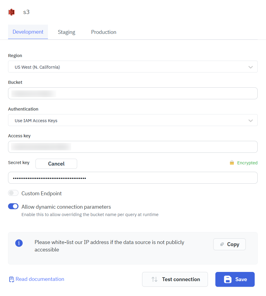 aws s3 IAM connection
