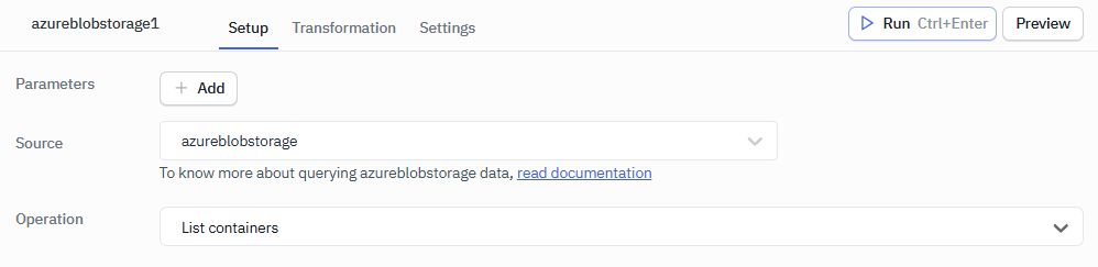 Azure blob: list container operation