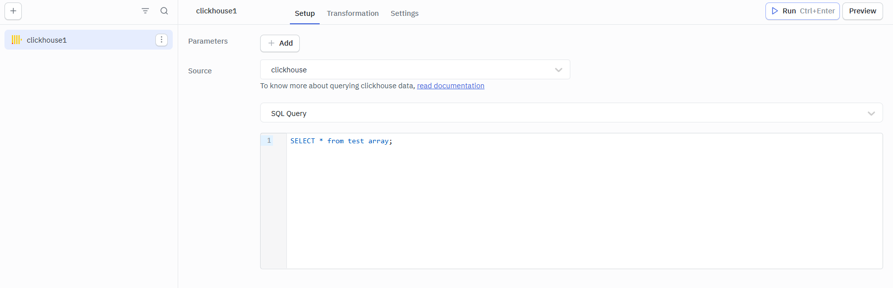 ClickHouse SQL Statement operation