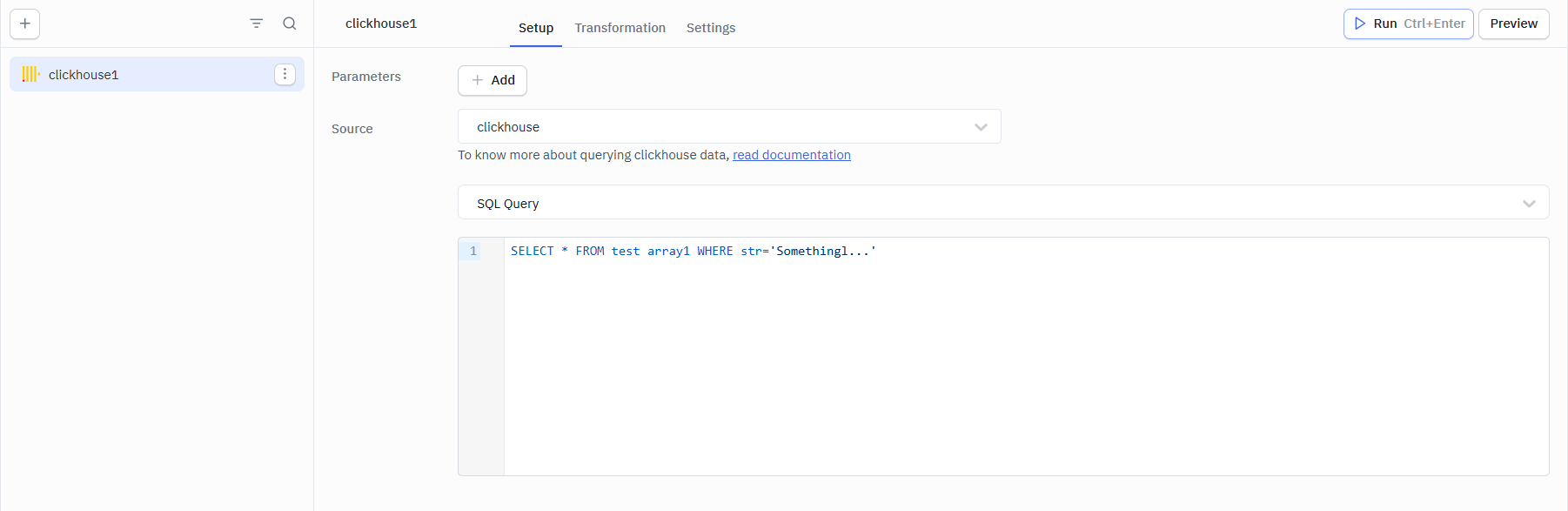 ClickHouse SQL Statement operation