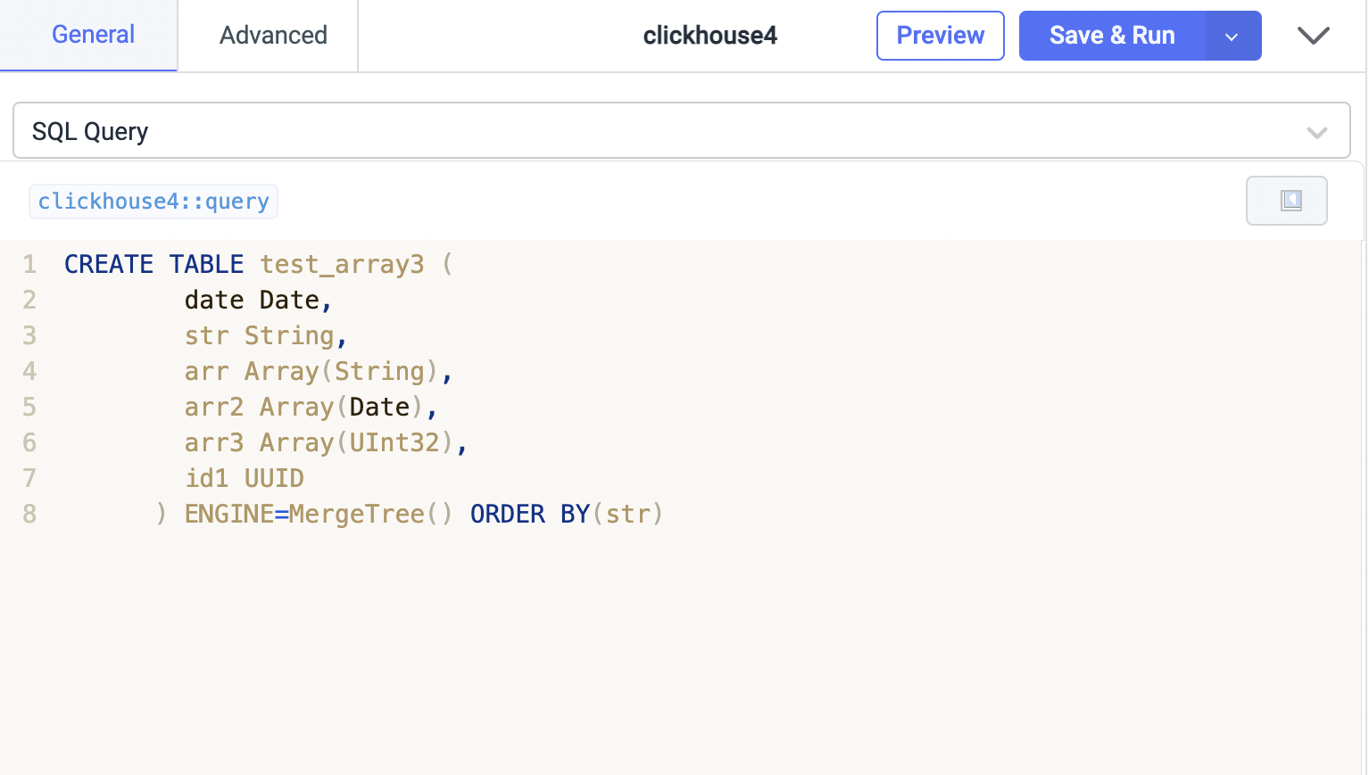 ClickHouse SQL Statement operation