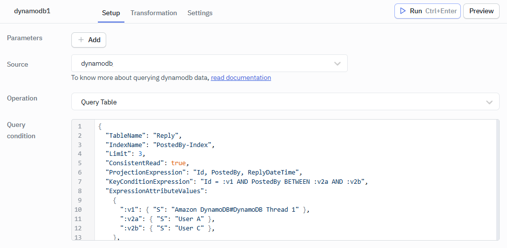 ToolJet - DynamoDB operations