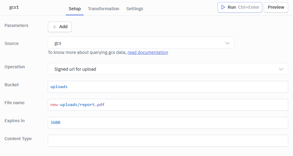 gcs url upload query