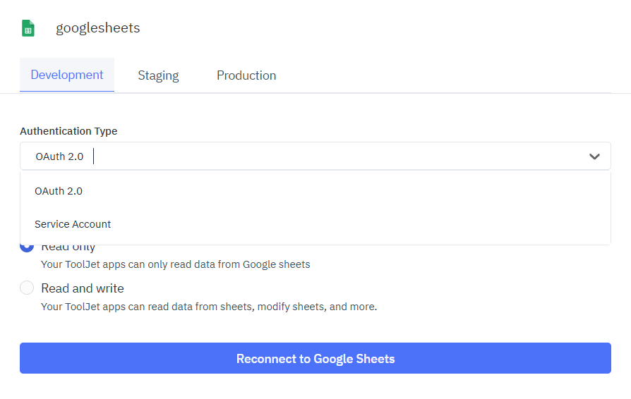 Google Sheets Connection 