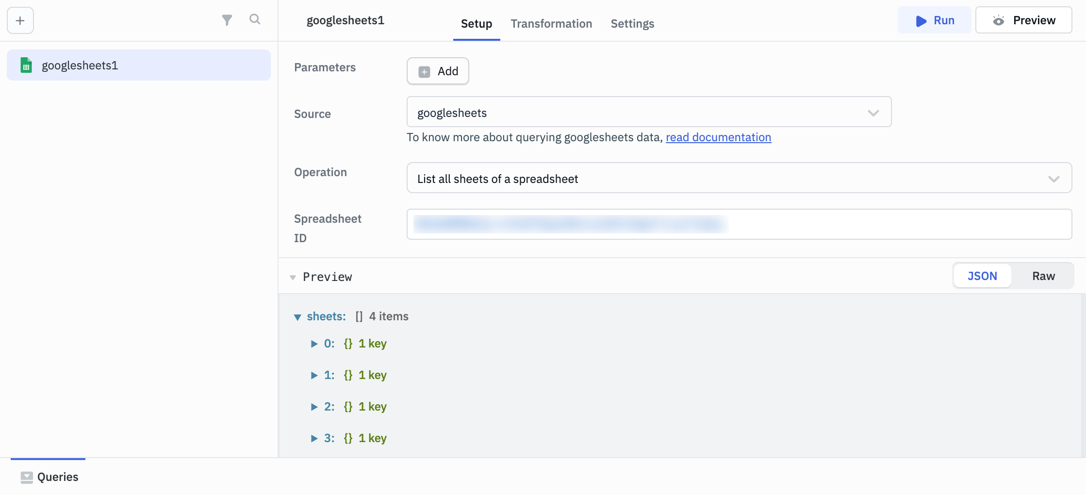 create a spreadsheet