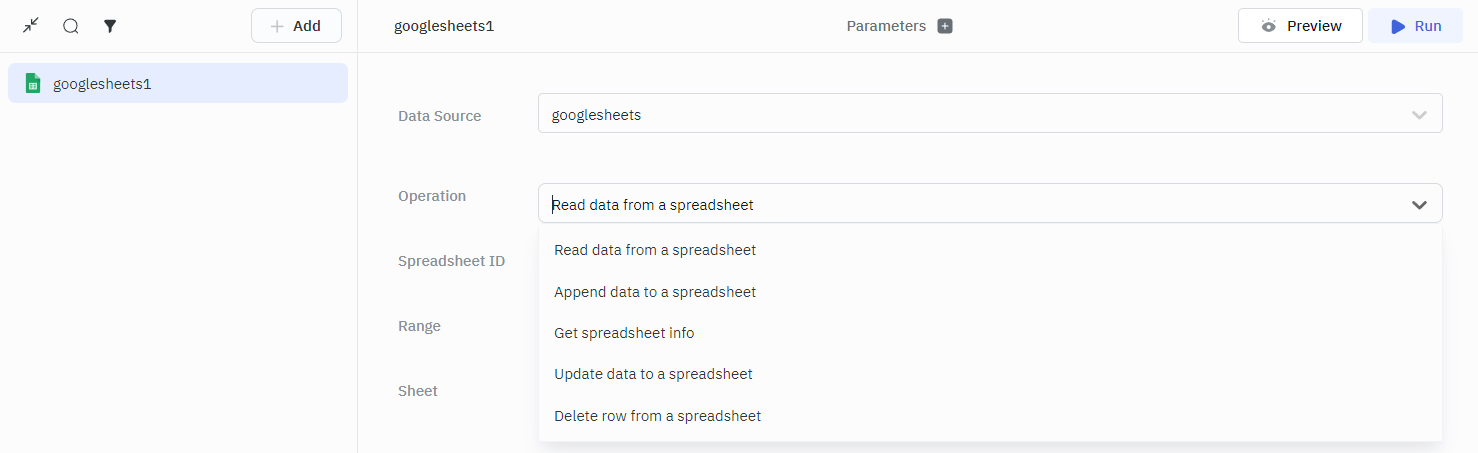 Google Sheet Operations