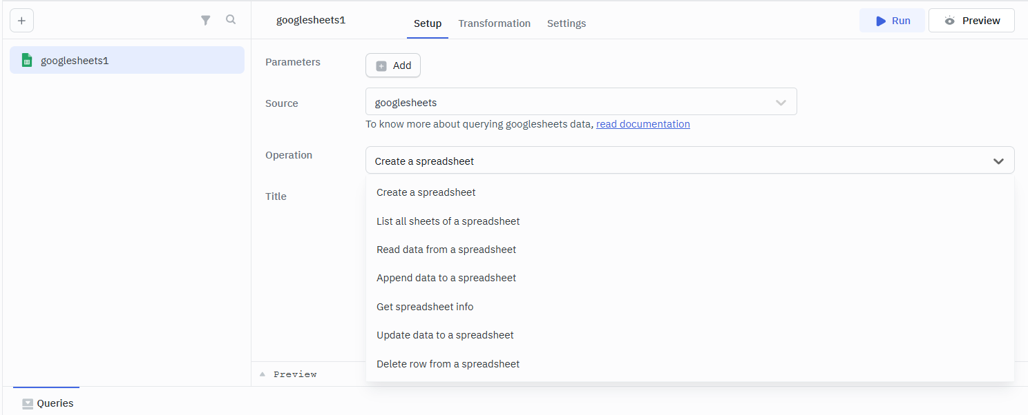 Google Sheet Operations