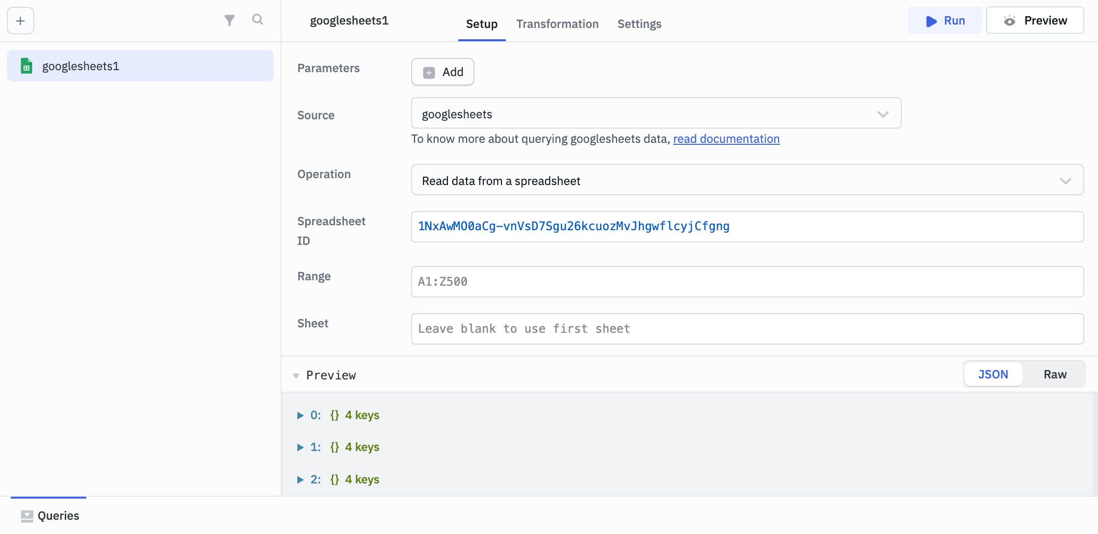 Google Sheet Operations