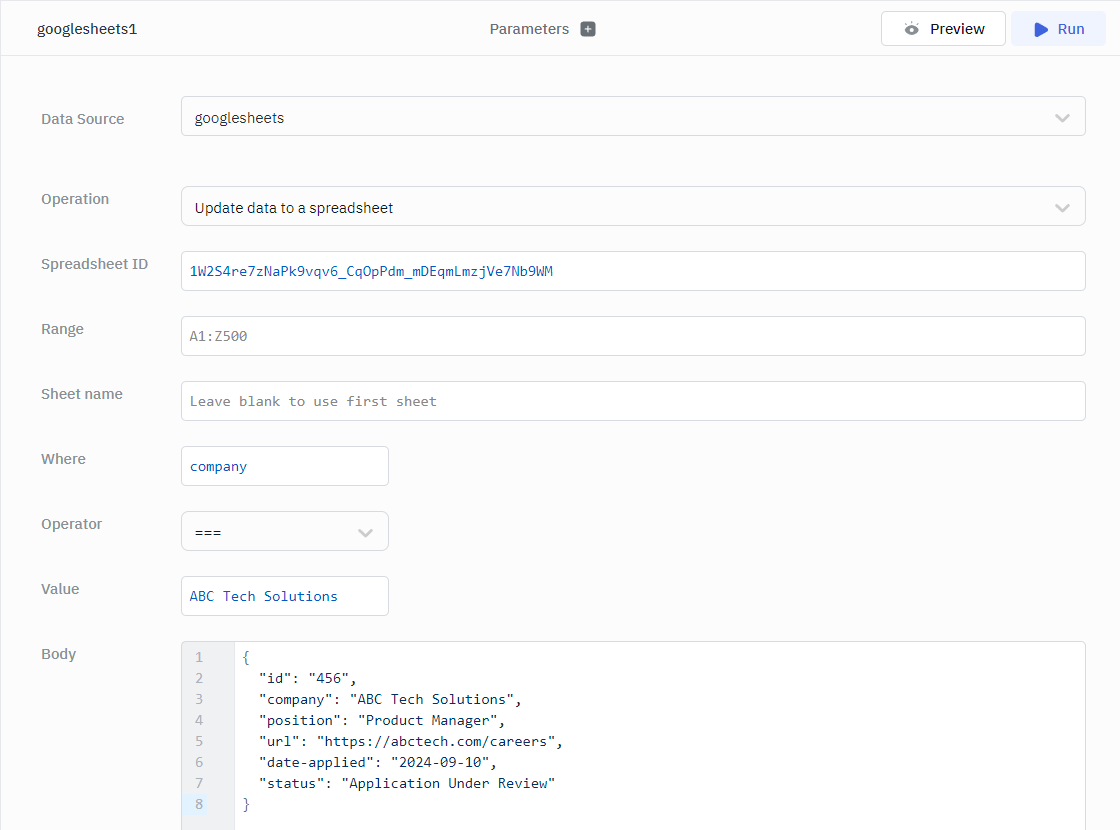 Google Sheet Operations