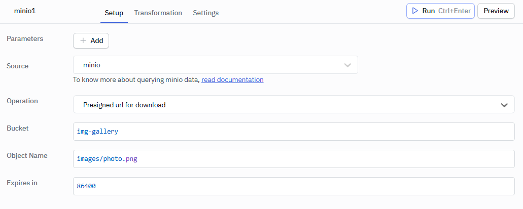 minIo presigned url for download