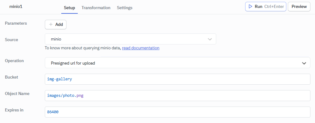 minIo presigned url for upload