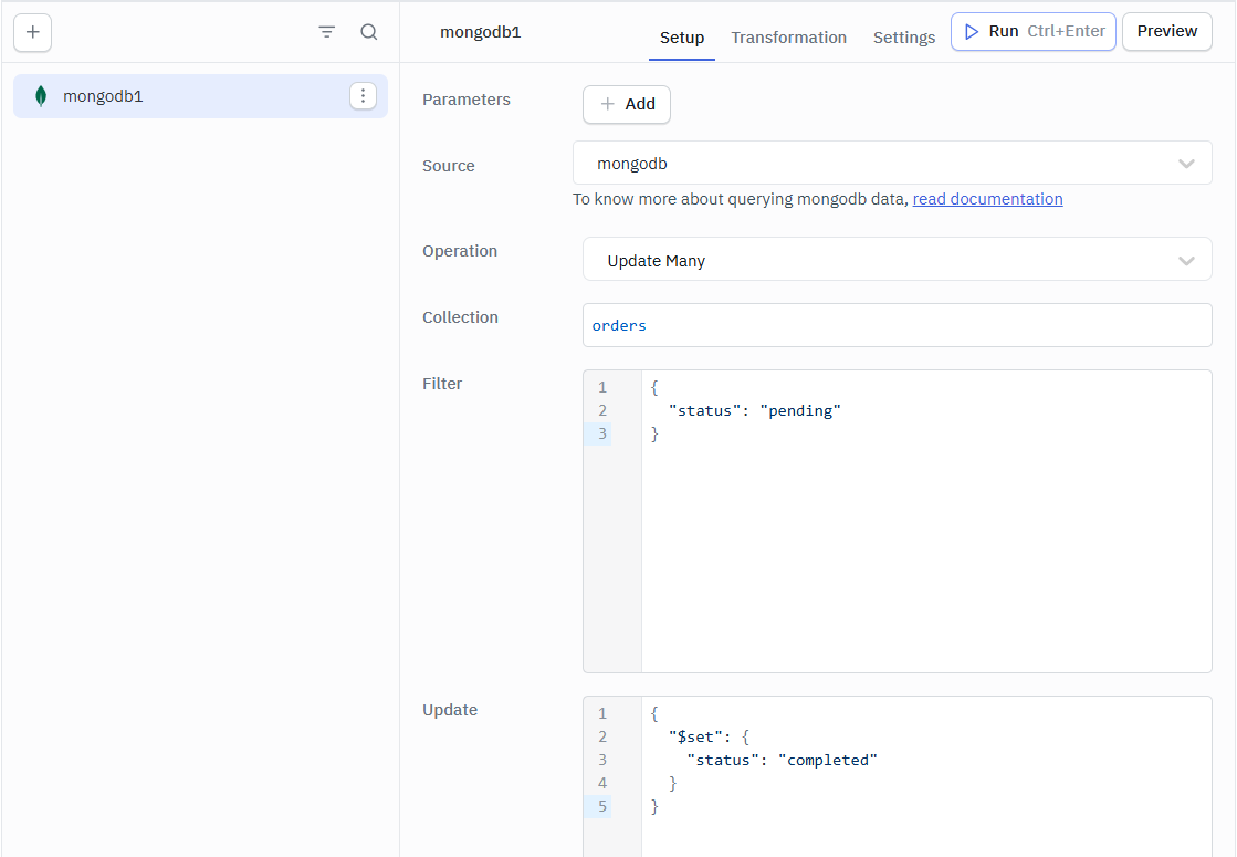 ToolJet - Mongo DB Update Many