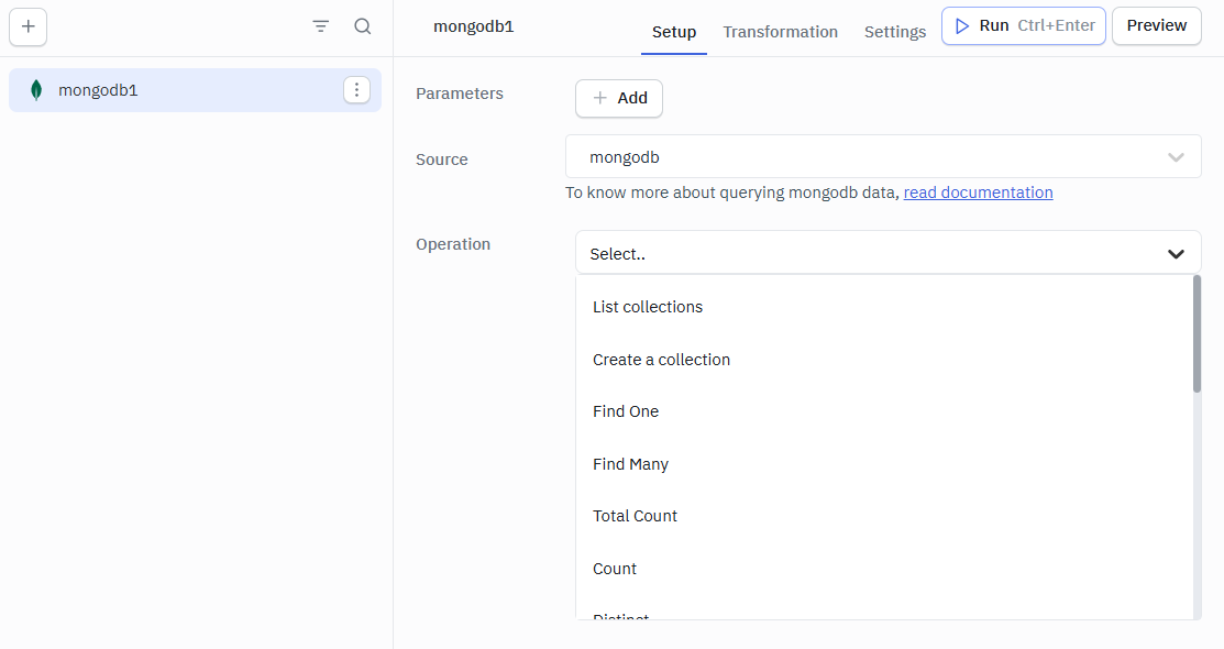 ToolJet - Mongo query