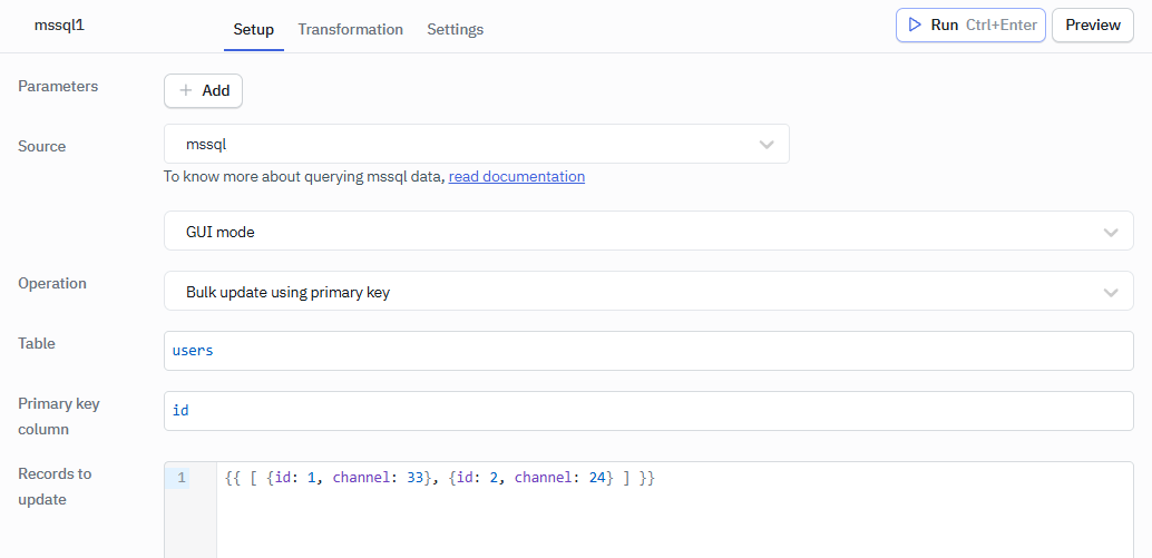 ToolJet mssql gui mode