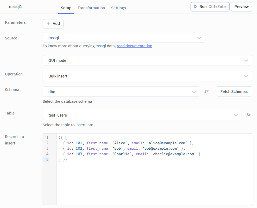 MSsql bulk insert gui mode