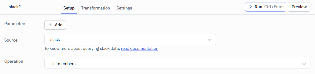 Slack datasource: ToolJet