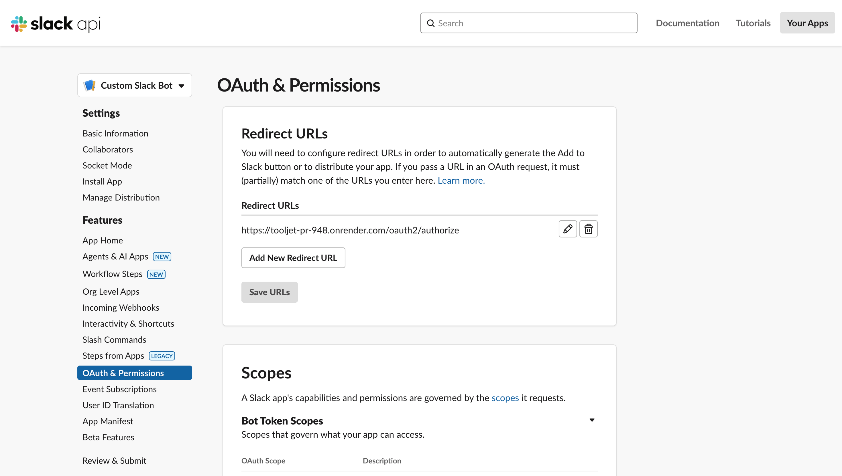 Slack datasource: ToolJet