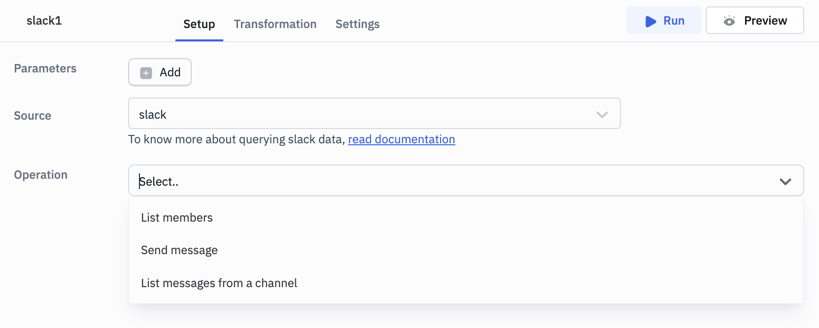 Slack datasource: ToolJet