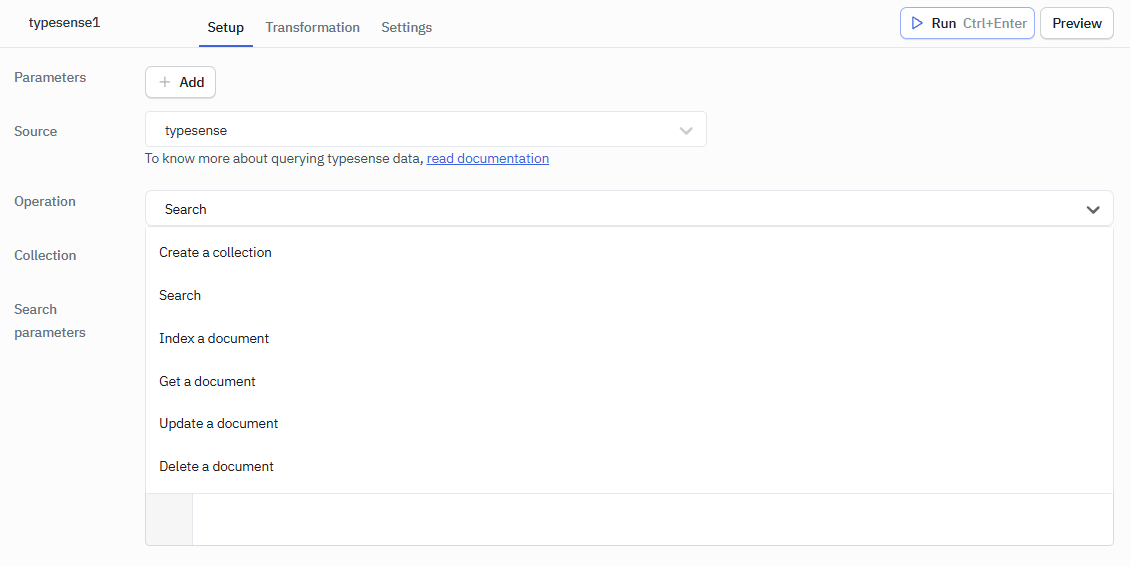 typesense supported operations