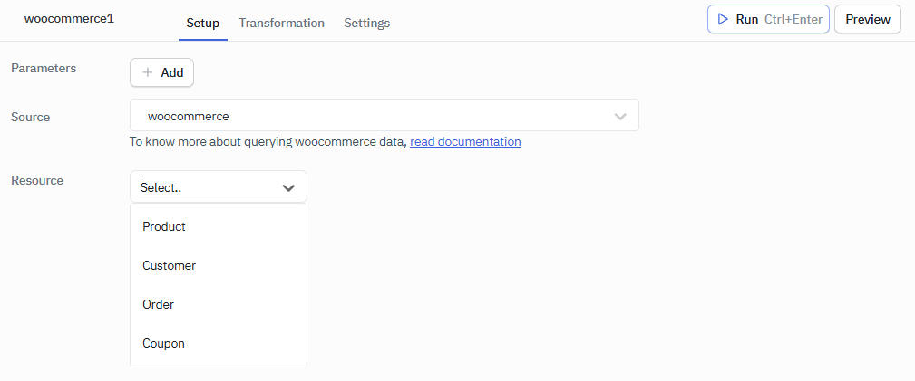 Woocommerce list resources