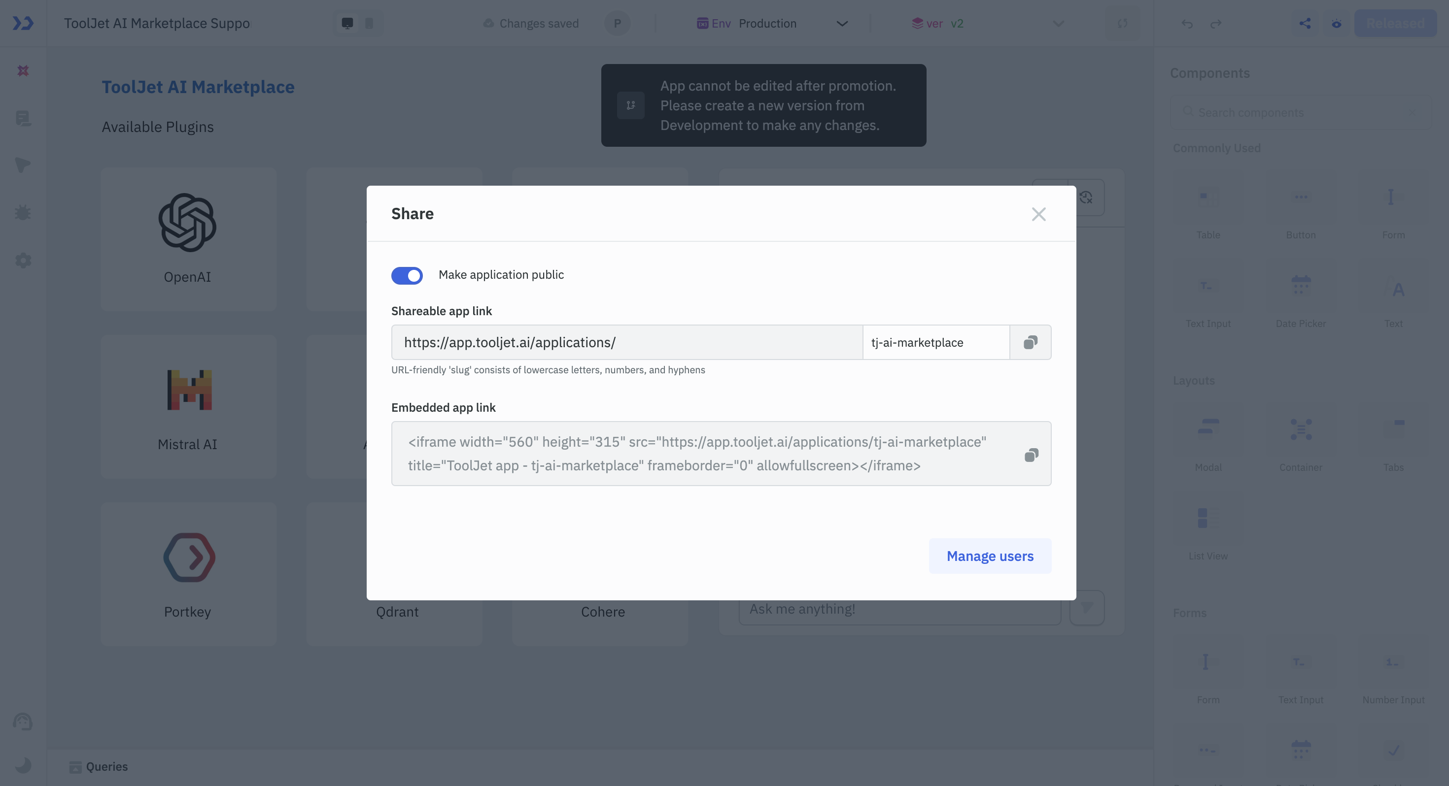 Embed application using Iframe
