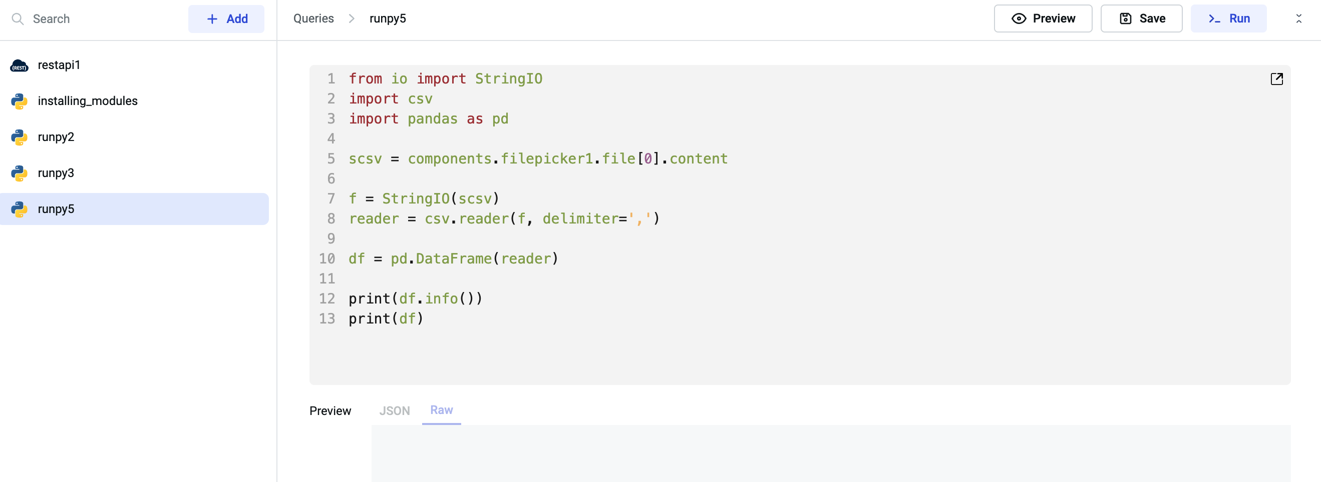 Import External Libraries Using RunPy ToolJet