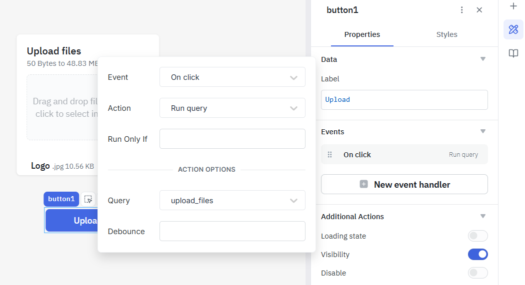 Upload Button Properties
