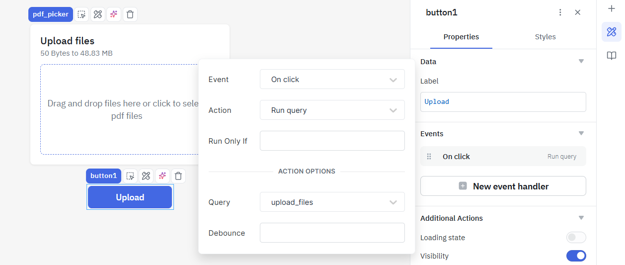 Upload Button Properties