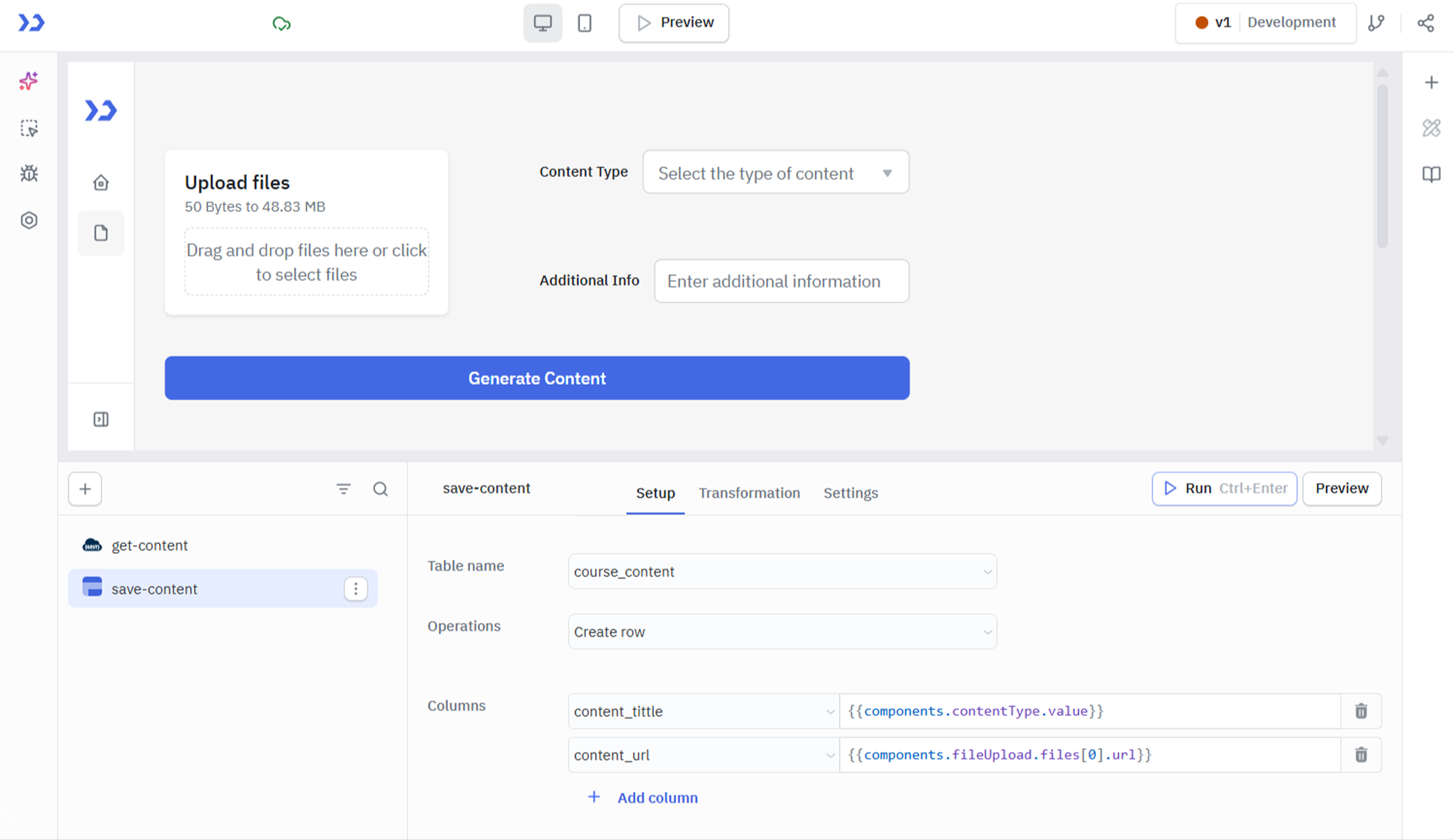Passing Values Using The Key Value Inputs