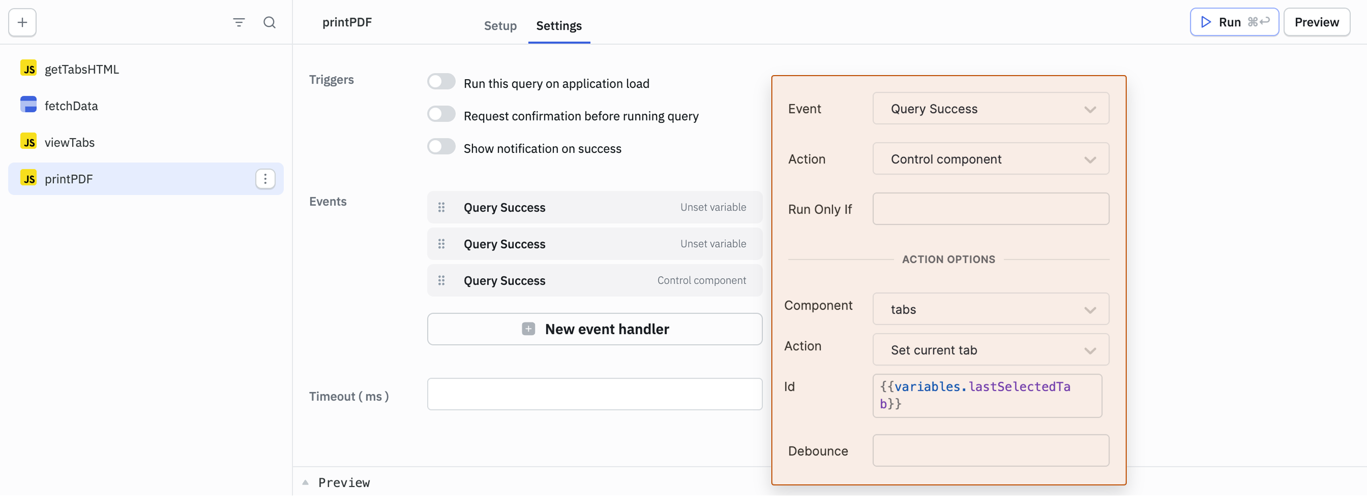 Restore original tab selection