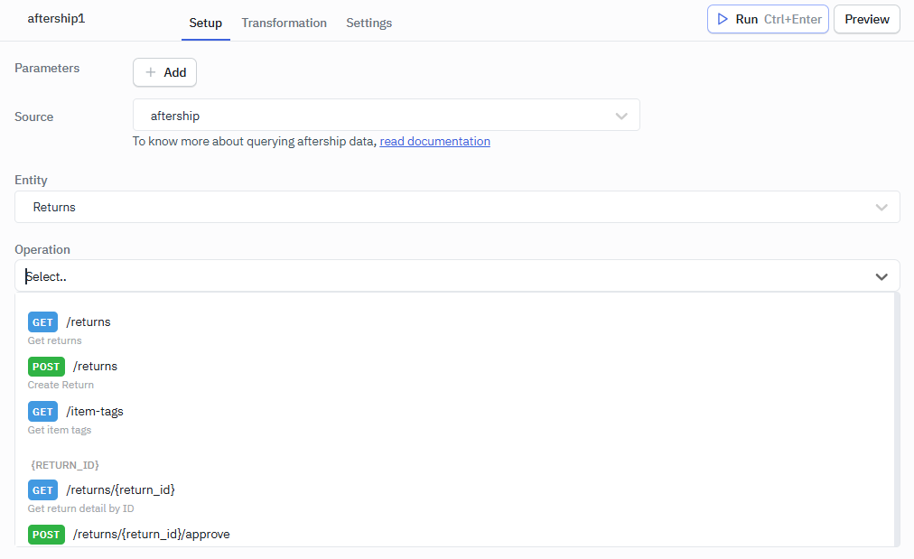Aftership supported entities
