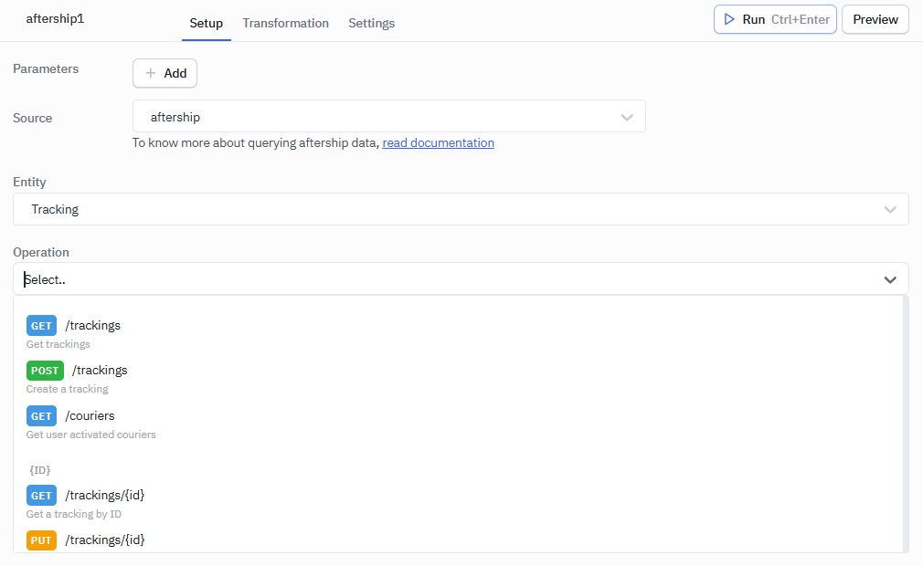 Aftership supported entities