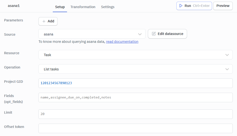 Asana List task ops