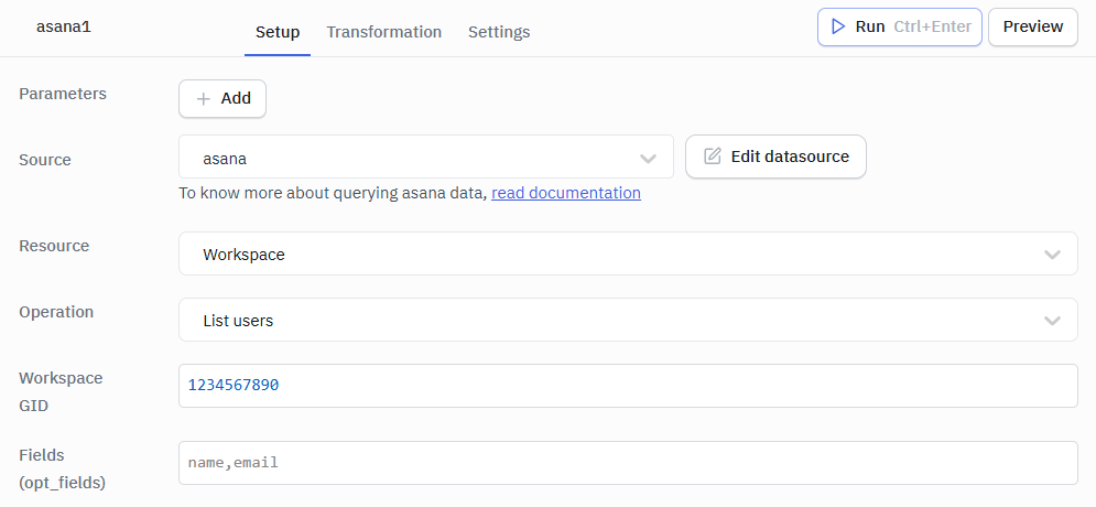 Asana List users ops