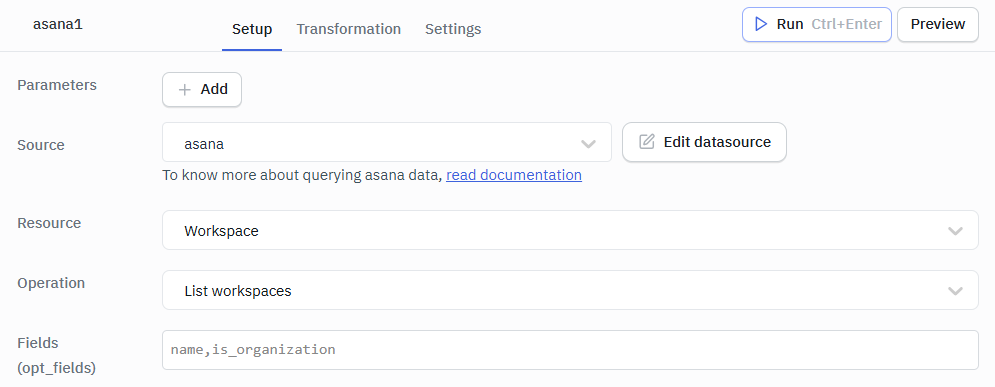 Asana List workspace ops