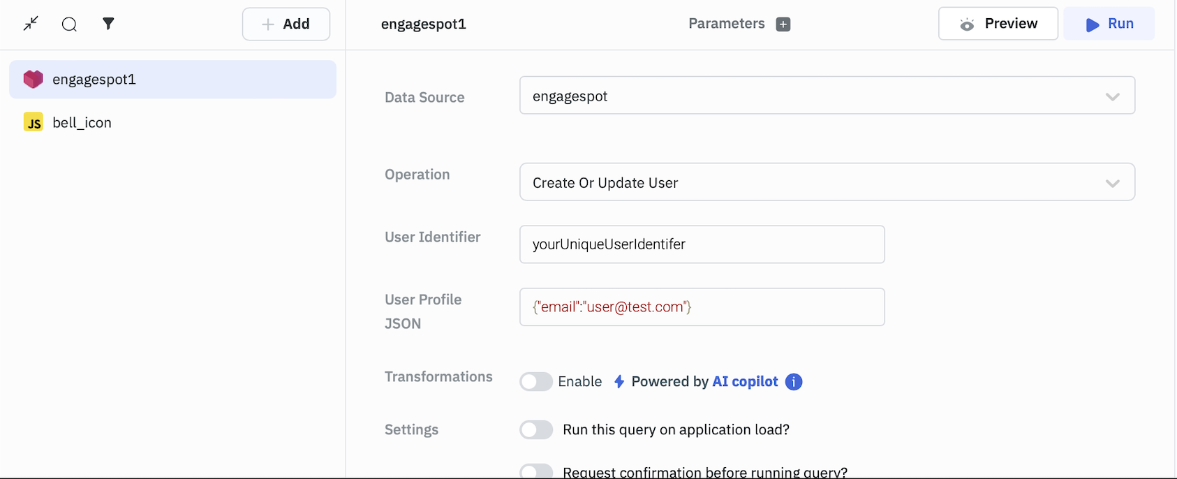 engagespot create user