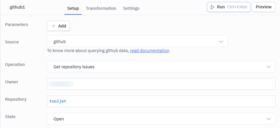 GitHub get repo issues query