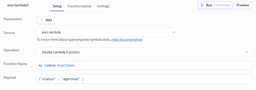 aws lambda querying
