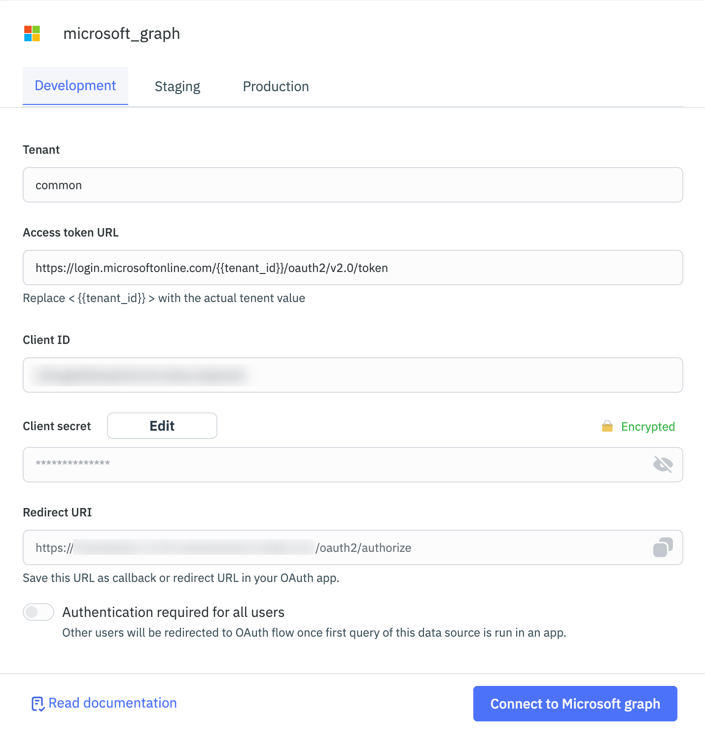 Microsoft Graph Configuration