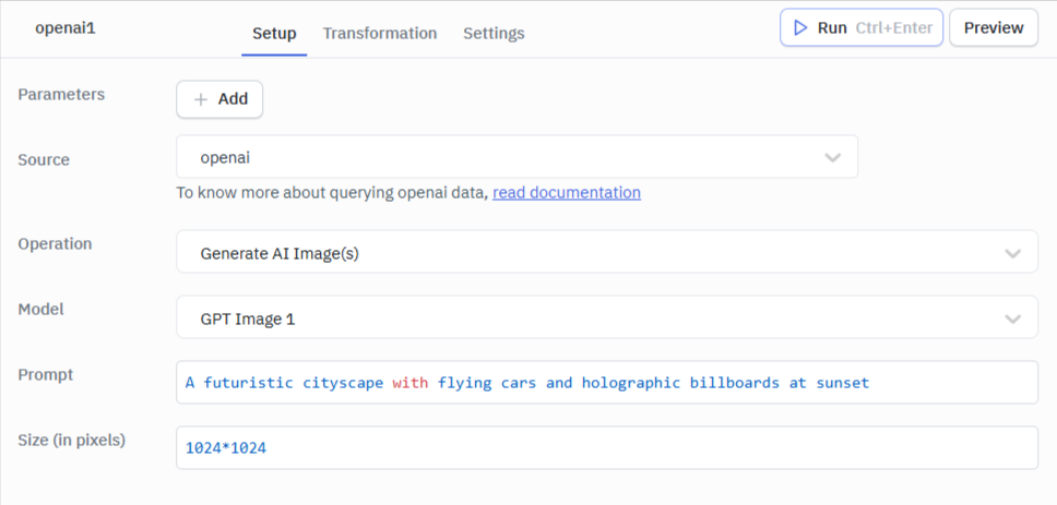 Generate AI Images Operation