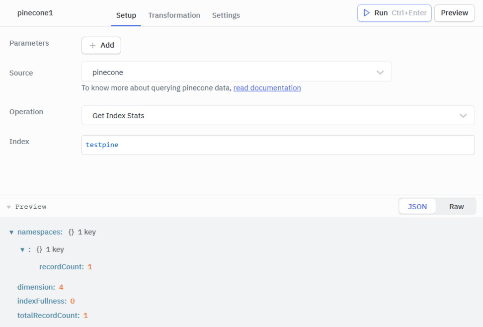 Get Index Stats Operation
